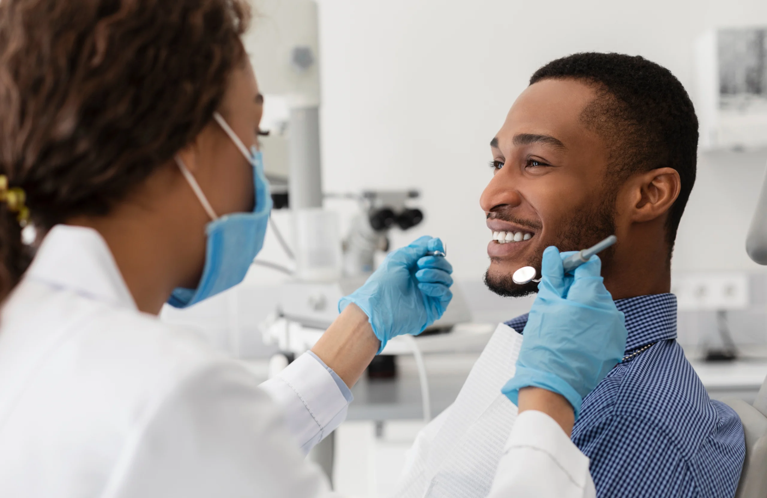 Man with RJHP Dental Insurance seated for an appointment